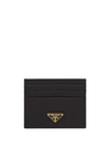 Prada Logo-plaque Card Holder In Black