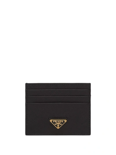 Prada Logo-plaque Card Holder In Black