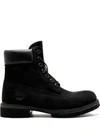 TIMBERLAND PREMIUM  BLACK LEATHER ANKLE BOOTS WITH LOGO TIMBERLAND MAN