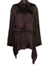 Attico Mischa Houndstooth Shirt Dress In Marrone Scuro