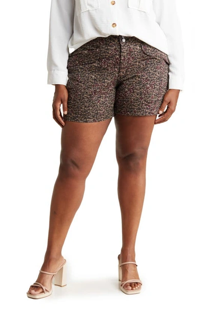 Wit & Wisdom 'ab'solution High Waist Floral Stretch Cotton Shorts In Rustic Rai