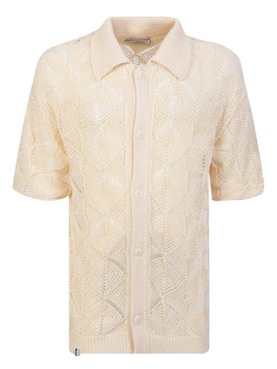 Bonsai Cotton Blend Short Sleeve Shirt In Ivory