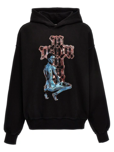 Misbhv Sequin Print Hoodie Sweatshirt Black