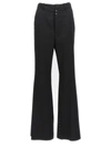 Mm6 Maison Margiela Mm6 By Maison Margiela Flared Black Wool Blend Pants With Contrast Stitching In Black