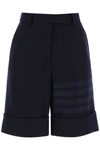 THOM BROWNE THOM BROWNE SHORTS IN FLANNEL WITH 4-BAR MOTIF