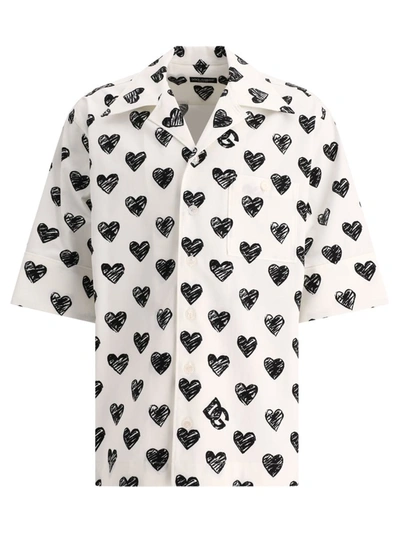 Dolce & Gabbana Dg-monogram Short Sleeve Shirt In White