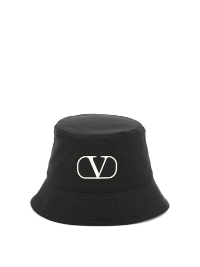 Valentino Garavani V Logo Bucket Hat In Black