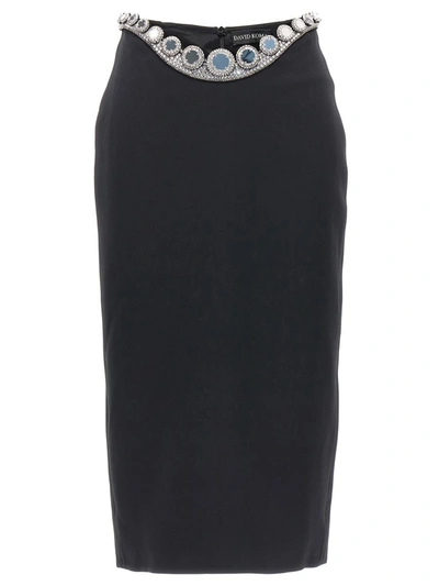 David Koma Puffer Circle Embroidery Dresses Black In Black Silver