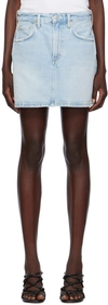 Citizen Of Humanity Blue Beatnik Denim Miniskirt In Wavelenght (bleached