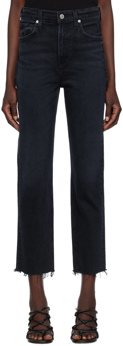 Citizens Of Humanity Black Daphne Jeans In Peppercorn