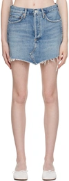 Agolde Womens Organic Cotton Light Wash Denim Skirt In Entrance (mid Vint I