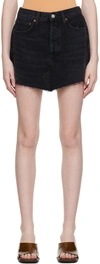 Agolde Five Pocket Denim Skirt In Black