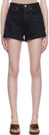 Agolde Five-pocket Denim Shorts In Slow Burn