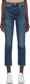 CITIZENS OF HUMANITY INDIGO HIGH-RISE CROP STRAIGHT JEANS
