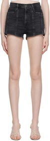 Agolde Denim Shorts With Belt Loops In Soy Sauce (washed Ma