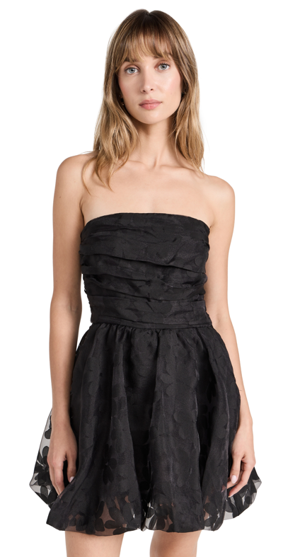 Ramy Brook Hansel Strapless Floral Dress In Black Petal