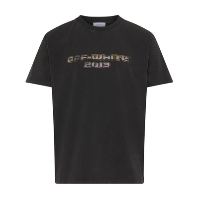Off-white Off White Man Graphite Cotton Oversize T-shirt In Black