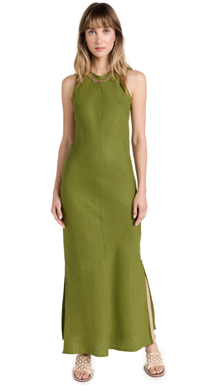 Faithfull The Brand + Net Sustain Valenza Linen Maxi Dress In Palm Green |  ModeSens