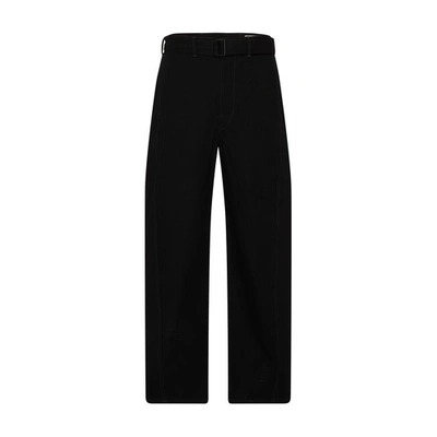 Lemaire Black Twisted Trousers In Black  