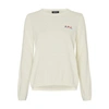 Apc Albane Logo-embroiderd Jumper Ecru In Ecru_rouge