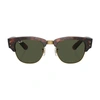 Ray Ban Sunglasses Unisex Mega Clubmaster - Tortoise On Gold Frame Green Lenses 50-21 In Tortoise_on_gold_green