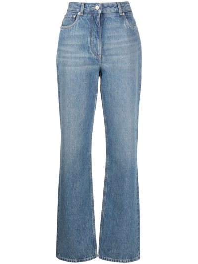 Ferragamo High-waisted Bootcut Jeans In Blue