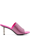 Givenchy Slim G-cube Crystal Embellished Slide Sandal In Pink