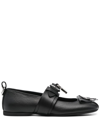 JW ANDERSON BUCKLE-DETAIL LEATHER BALLERINA SHOES