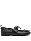 Jw Anderson Padlock-embellished Leather Ballerina Shoes In Black