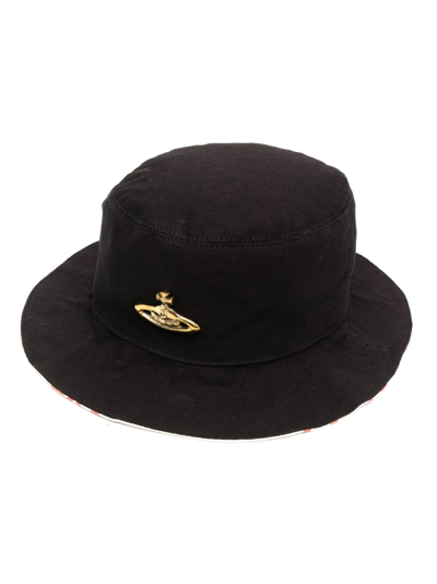 Vivienne Westwood Logo-print Reversible Bucket Hat In Black