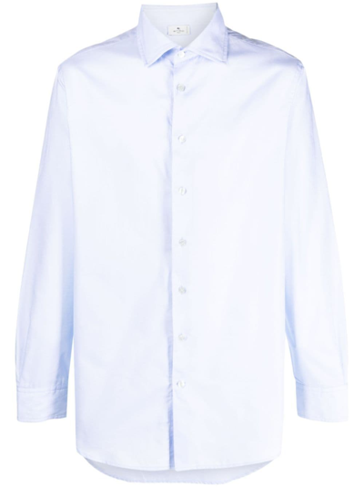 Etro Long-sleeve Cotton Shirt In Blue