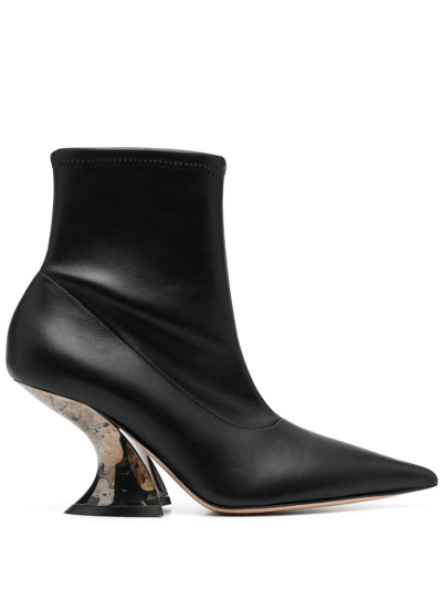 Casadei Elodie 90mm Ankle Boots In Black