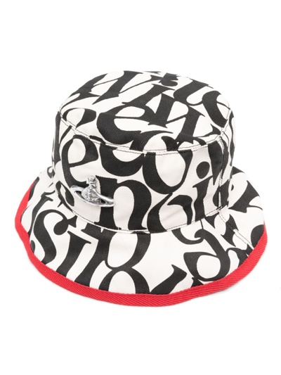 Vivienne Westwood Logo-print Reversible Bucket Hat In Neutrals