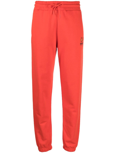 Kenzo Embroidered-logo Cotton Track Pants In Red