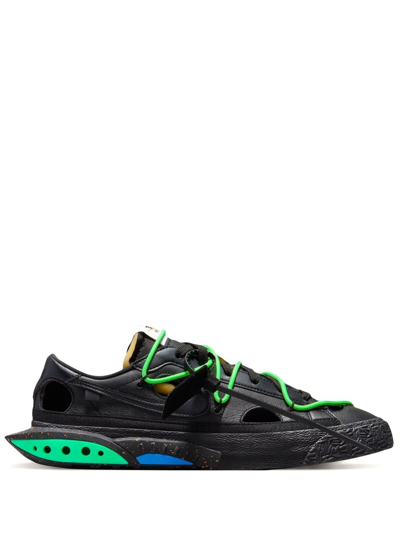 Nike X Off-white Blazer Low 77 Sneakers In Ow Black Green Fluo