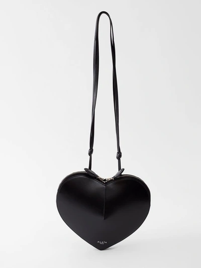 Alaïa Le Caur Leather Shoulder Bag In Black