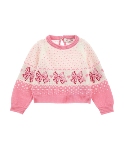 Monnalisa Super Soft Graduated Pullover In Dusty Pink Rose
