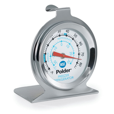 Polder Thm-560n Refrigerator/freezer Thermometer, Stainless Steel In Silver