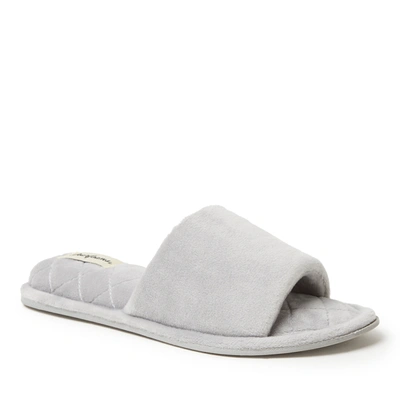 Dearfoams Women's Beatrice Microfiber Velour Side Gore Slide, Online Only In Sleet