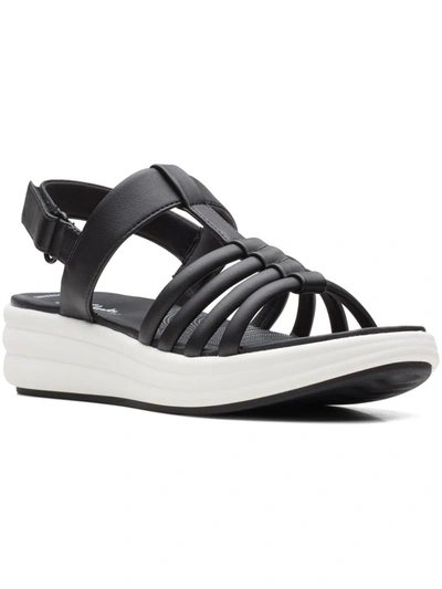 Cloudsteppers By Clarks Drift Ease Womens Faux Leather Caged Sport Sandals In Black