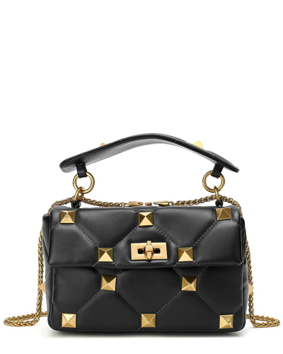 Tiffany & Fred Quilted & Studded Leather Messenger Bag In Black