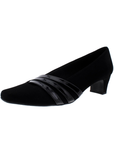 Easy Street Entice Womens Faux Leather Square Toe Dress Pumps In Blk Combo