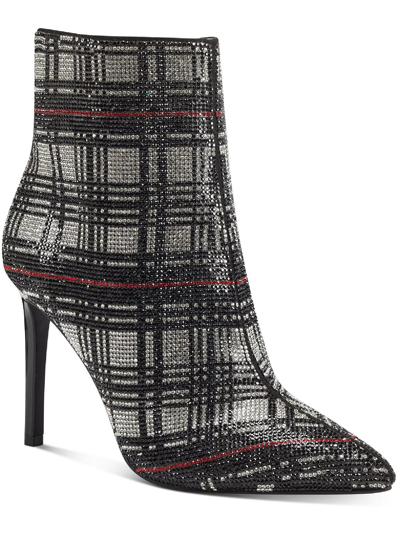 Inc Reisa 4 Womens Rhinestone Plaid Booties In Multi