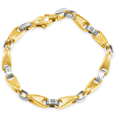 Pompeii3 Men's Link 14k Gold (48gram) Or Platinum (77gram) 6.5mm Bracelet 8.5" In Multi