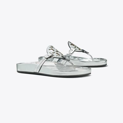 Tory Burch Miller Cloud Sandal In Argento