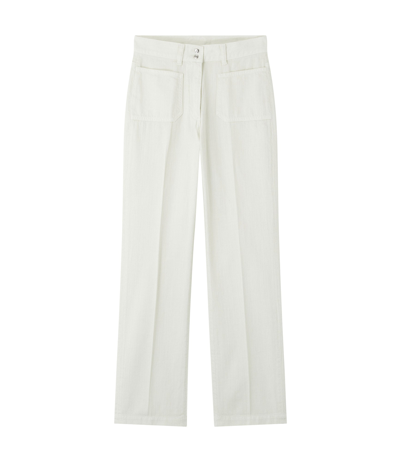 Apc Wide-leg Cotton Pants In White