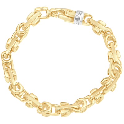 Pompeii3 Men's 14k Gold (46gram) Or Platinum (86gram) 10mm Link Bracelet 8.5" In Silver