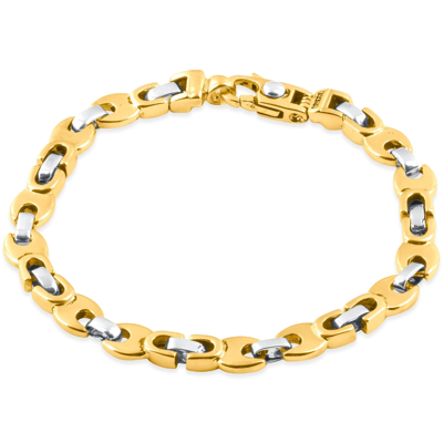 Pompeii3 Men's Link 14k Gold (32gram) Or Platinum (51gram) 6.5mm Bracelet 8.5" In Multi