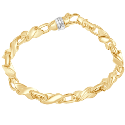 Pompeii3 Men's 14k Gold (45gram) Or Platinum (84gram) 7mm Link Bracelet 8.5" In Silver