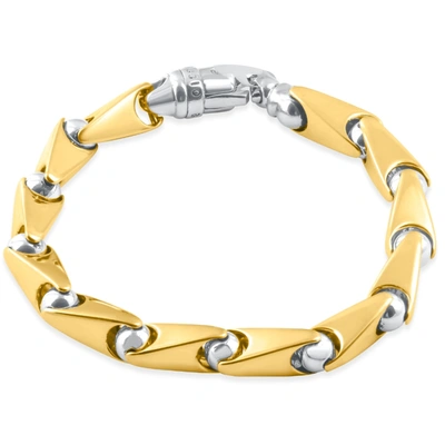 Pompeii3 Men's Link 14k Gold (75gram) Or Platinum (120gram) 8.5mm Bracelet 8.5" In Silver